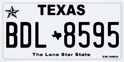 TX license plate BDL8595