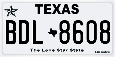TX license plate BDL8608