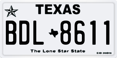 TX license plate BDL8611