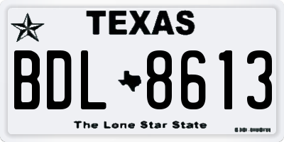 TX license plate BDL8613