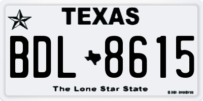 TX license plate BDL8615