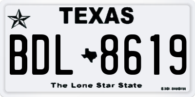 TX license plate BDL8619