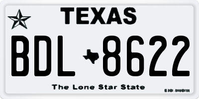 TX license plate BDL8622