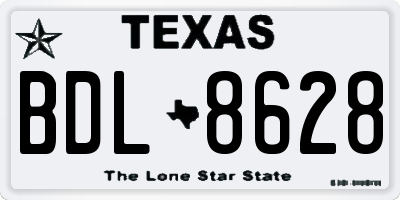 TX license plate BDL8628