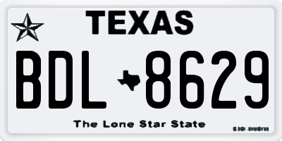 TX license plate BDL8629