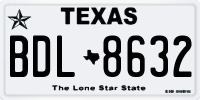 TX license plate BDL8632