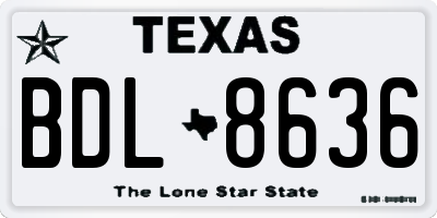 TX license plate BDL8636