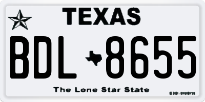 TX license plate BDL8655