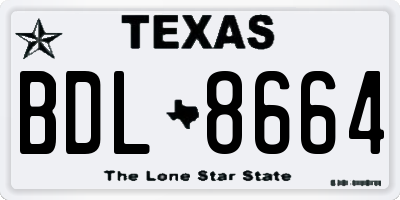 TX license plate BDL8664