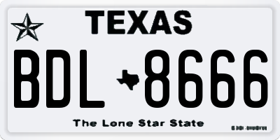 TX license plate BDL8666