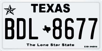 TX license plate BDL8677