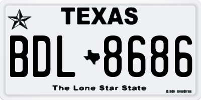 TX license plate BDL8686
