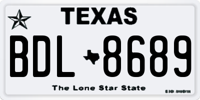 TX license plate BDL8689