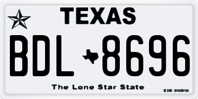 TX license plate BDL8696
