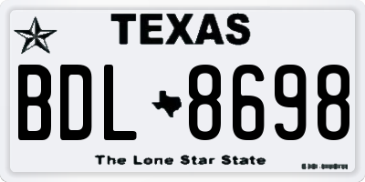 TX license plate BDL8698
