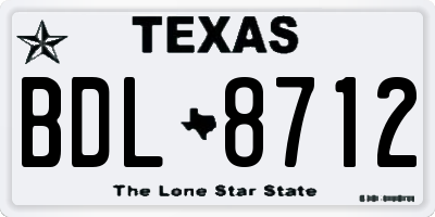 TX license plate BDL8712