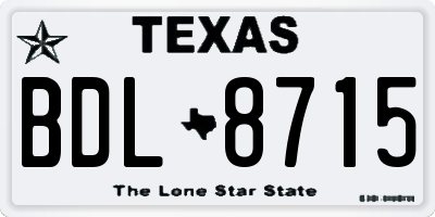 TX license plate BDL8715