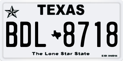 TX license plate BDL8718