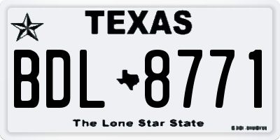 TX license plate BDL8771
