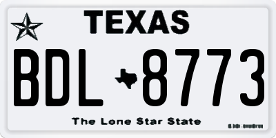 TX license plate BDL8773