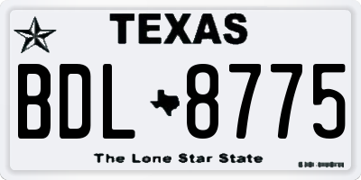 TX license plate BDL8775