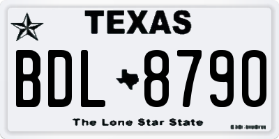 TX license plate BDL8790