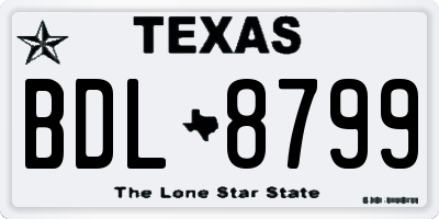 TX license plate BDL8799