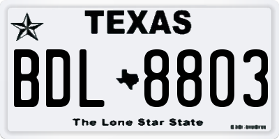 TX license plate BDL8803