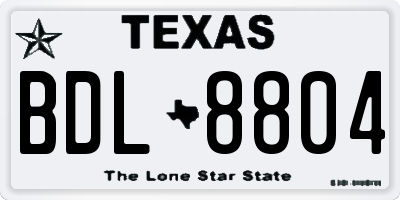 TX license plate BDL8804