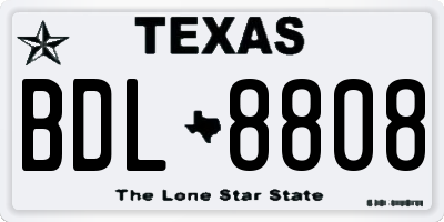 TX license plate BDL8808