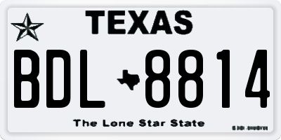 TX license plate BDL8814