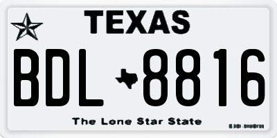TX license plate BDL8816