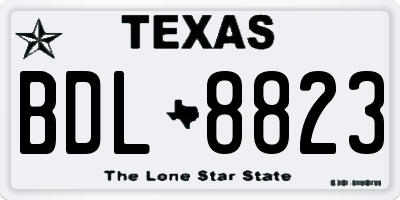 TX license plate BDL8823