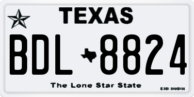 TX license plate BDL8824