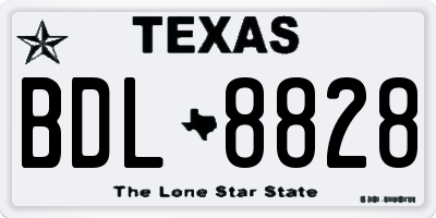 TX license plate BDL8828