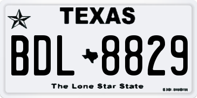 TX license plate BDL8829