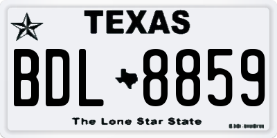 TX license plate BDL8859