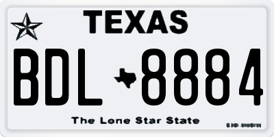 TX license plate BDL8884