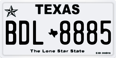 TX license plate BDL8885