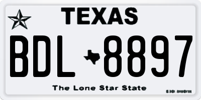 TX license plate BDL8897