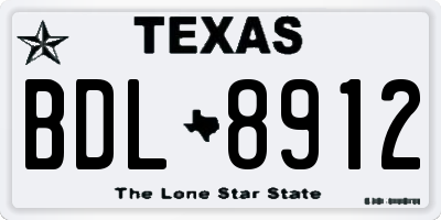 TX license plate BDL8912