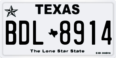TX license plate BDL8914