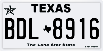 TX license plate BDL8916
