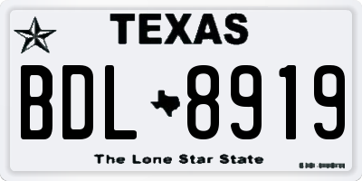 TX license plate BDL8919