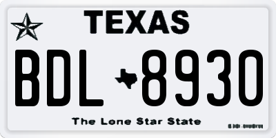 TX license plate BDL8930