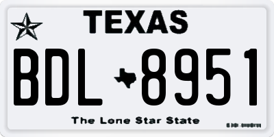 TX license plate BDL8951