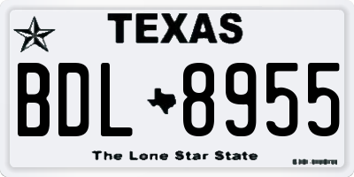 TX license plate BDL8955