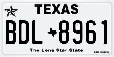 TX license plate BDL8961