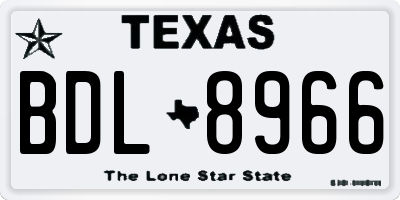 TX license plate BDL8966