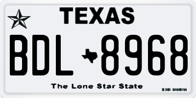 TX license plate BDL8968